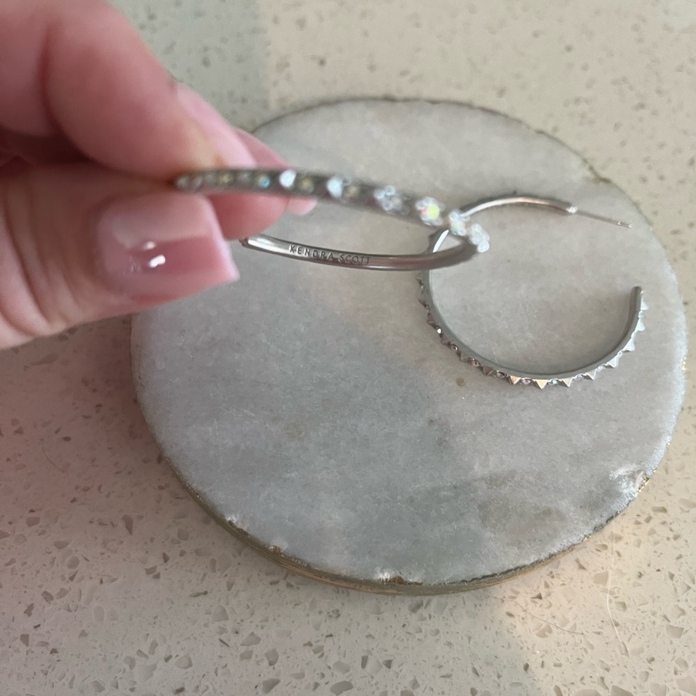 Kendra Scott Silver Hoop Earrings Minimalist Design